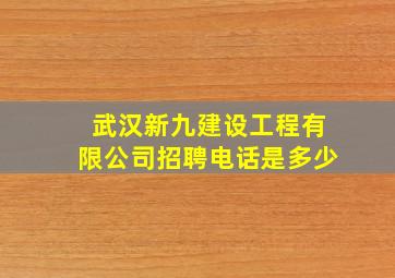 武汉新九建设工程有限公司招聘电话是多少