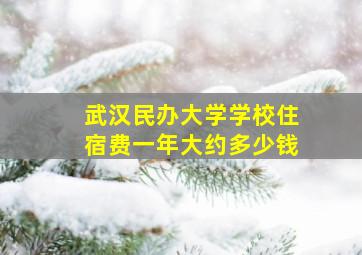 武汉民办大学学校住宿费一年大约多少钱