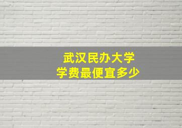 武汉民办大学学费最便宜多少