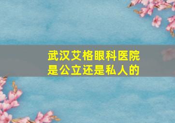 武汉艾格眼科医院是公立还是私人的