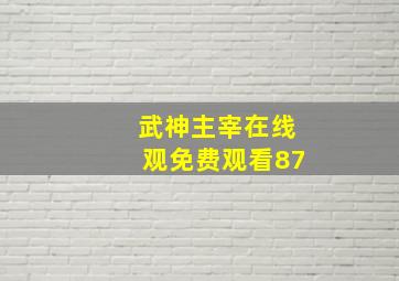 武神主宰在线观免费观看87