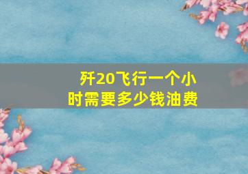 歼20飞行一个小时需要多少钱油费