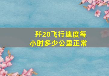 歼20飞行速度每小时多少公里正常