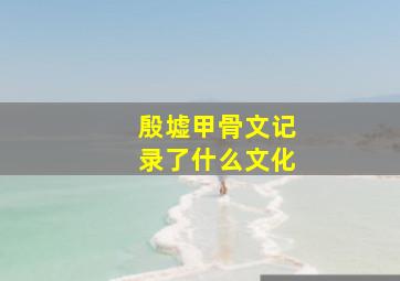 殷墟甲骨文记录了什么文化