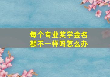 每个专业奖学金名额不一样吗怎么办