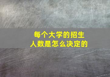 每个大学的招生人数是怎么决定的