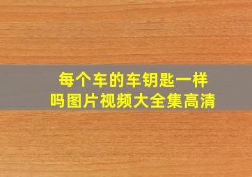 每个车的车钥匙一样吗图片视频大全集高清