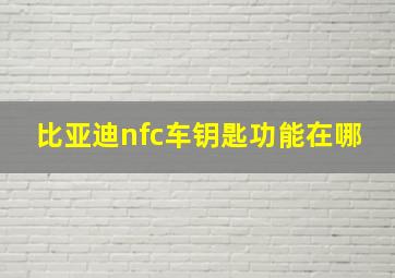 比亚迪nfc车钥匙功能在哪