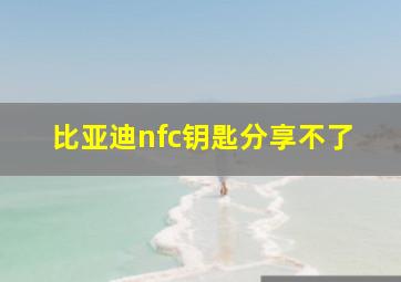 比亚迪nfc钥匙分享不了