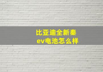 比亚迪全新秦ev电池怎么样