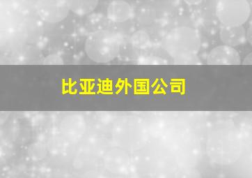 比亚迪外国公司