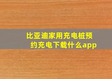 比亚迪家用充电桩预约充电下载什么app