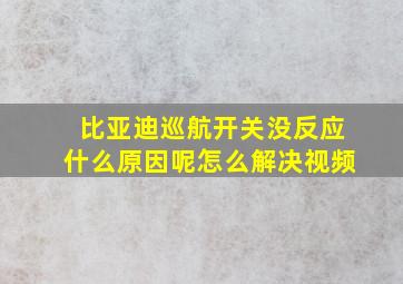 比亚迪巡航开关没反应什么原因呢怎么解决视频