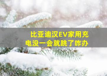 比亚迪汉EV家用充电没一会就跳了咋办