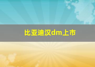 比亚迪汉dm上市