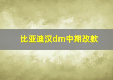 比亚迪汉dm中期改款