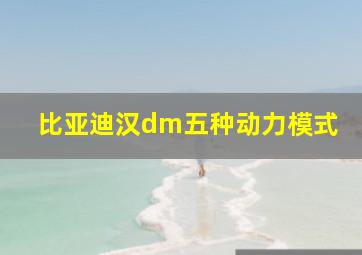 比亚迪汉dm五种动力模式