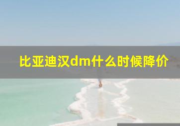 比亚迪汉dm什么时候降价