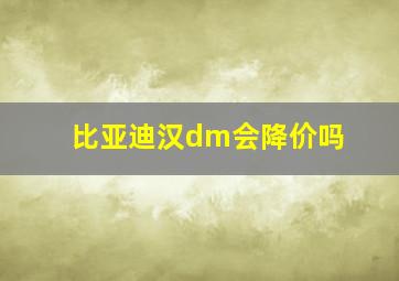 比亚迪汉dm会降价吗