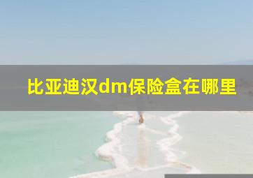 比亚迪汉dm保险盒在哪里