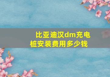 比亚迪汉dm充电桩安装费用多少钱