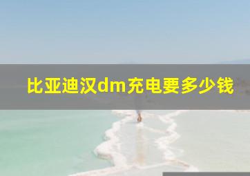 比亚迪汉dm充电要多少钱