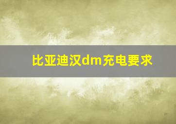 比亚迪汉dm充电要求