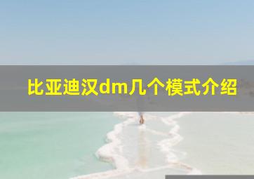 比亚迪汉dm几个模式介绍