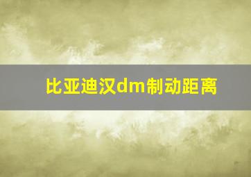 比亚迪汉dm制动距离