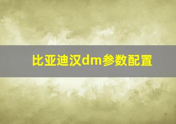 比亚迪汉dm参数配置