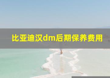 比亚迪汉dm后期保养费用