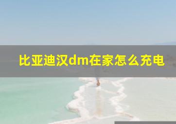 比亚迪汉dm在家怎么充电