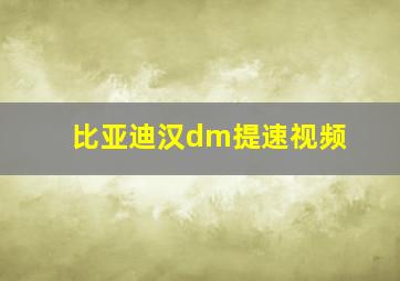 比亚迪汉dm提速视频