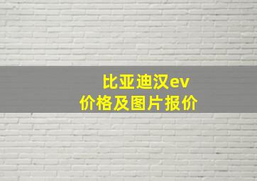 比亚迪汉ev价格及图片报价