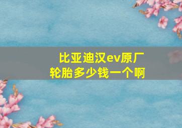 比亚迪汉ev原厂轮胎多少钱一个啊