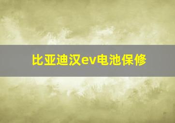 比亚迪汉ev电池保修