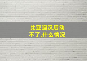 比亚迪汉启动不了,什么情况