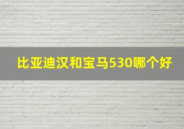 比亚迪汉和宝马530哪个好