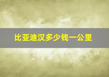 比亚迪汉多少钱一公里