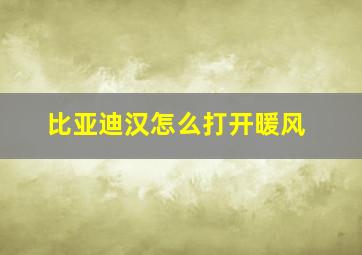 比亚迪汉怎么打开暖风