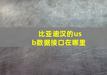 比亚迪汉的usb数据接口在哪里