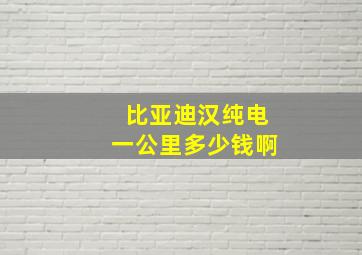 比亚迪汉纯电一公里多少钱啊