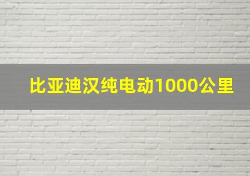 比亚迪汉纯电动1000公里