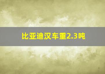 比亚迪汉车重2.3吨