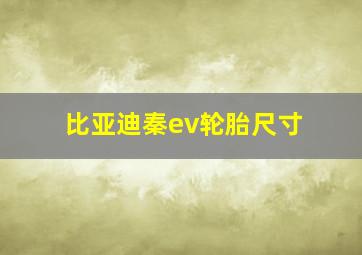 比亚迪秦ev轮胎尺寸