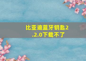 比亚迪蓝牙钥匙2.2.0下载不了