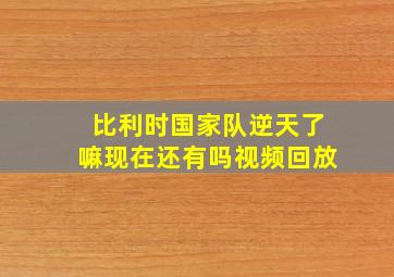 比利时国家队逆天了嘛现在还有吗视频回放