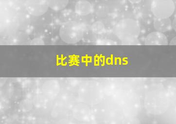 比赛中的dns