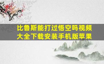 比鲁斯能打过悟空吗视频大全下载安装手机版苹果