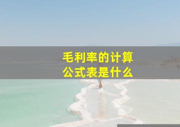 毛利率的计算公式表是什么